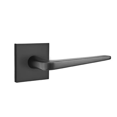 Emtek Athena Lever with Square Rosette in Flat Black