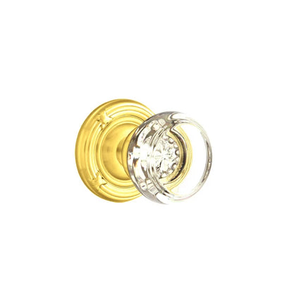 Emtek Georgetown Knob with Ribbon & Reed Rosette in Polished Brass