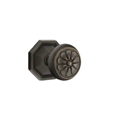 Emtek Petal Knob with #15 Rosette in Medium Bronze