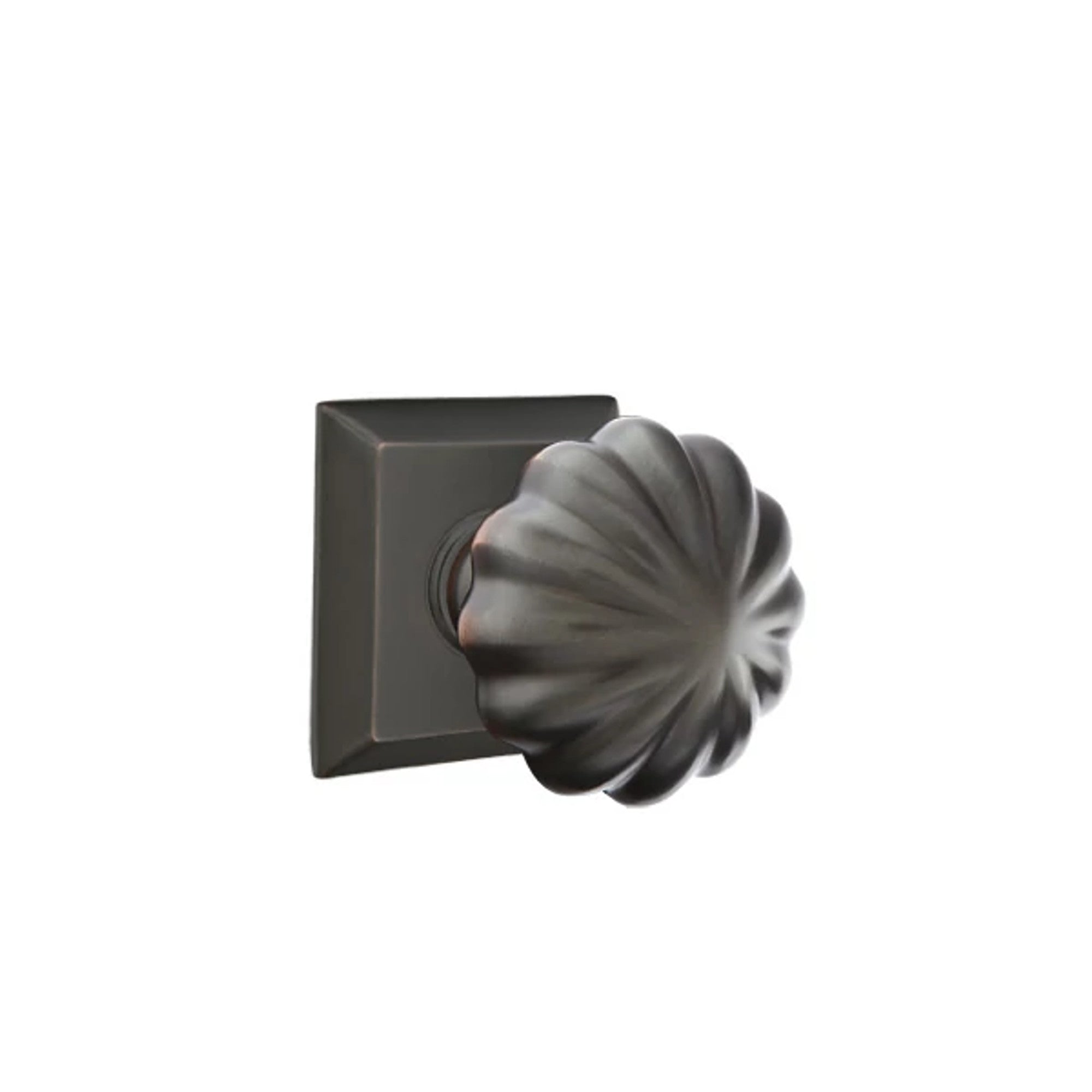 Emtek Melon Knob with Quincy Rosette in Oil Rubbed Bronze