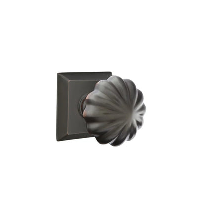Emtek Melon Knob with Quincy Rosette in Oil Rubbed Bronze