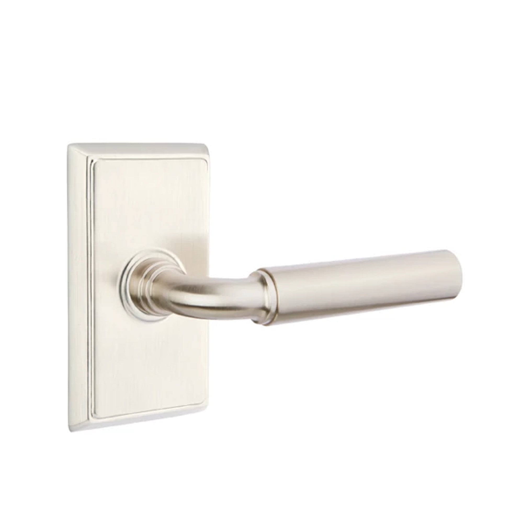 Emtek Manning Lever with Rectangular Rosette in Satin Nickel