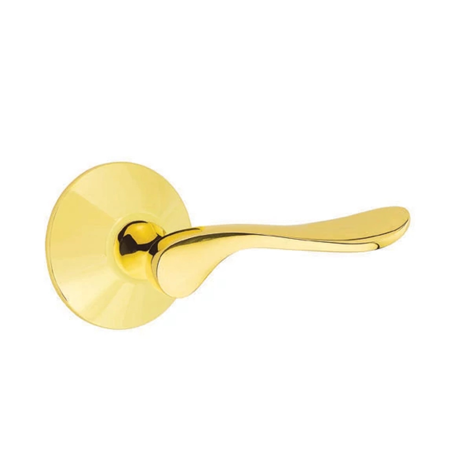 Emtek Luzern Lever with Modern Rosette in Unlacquered Brass