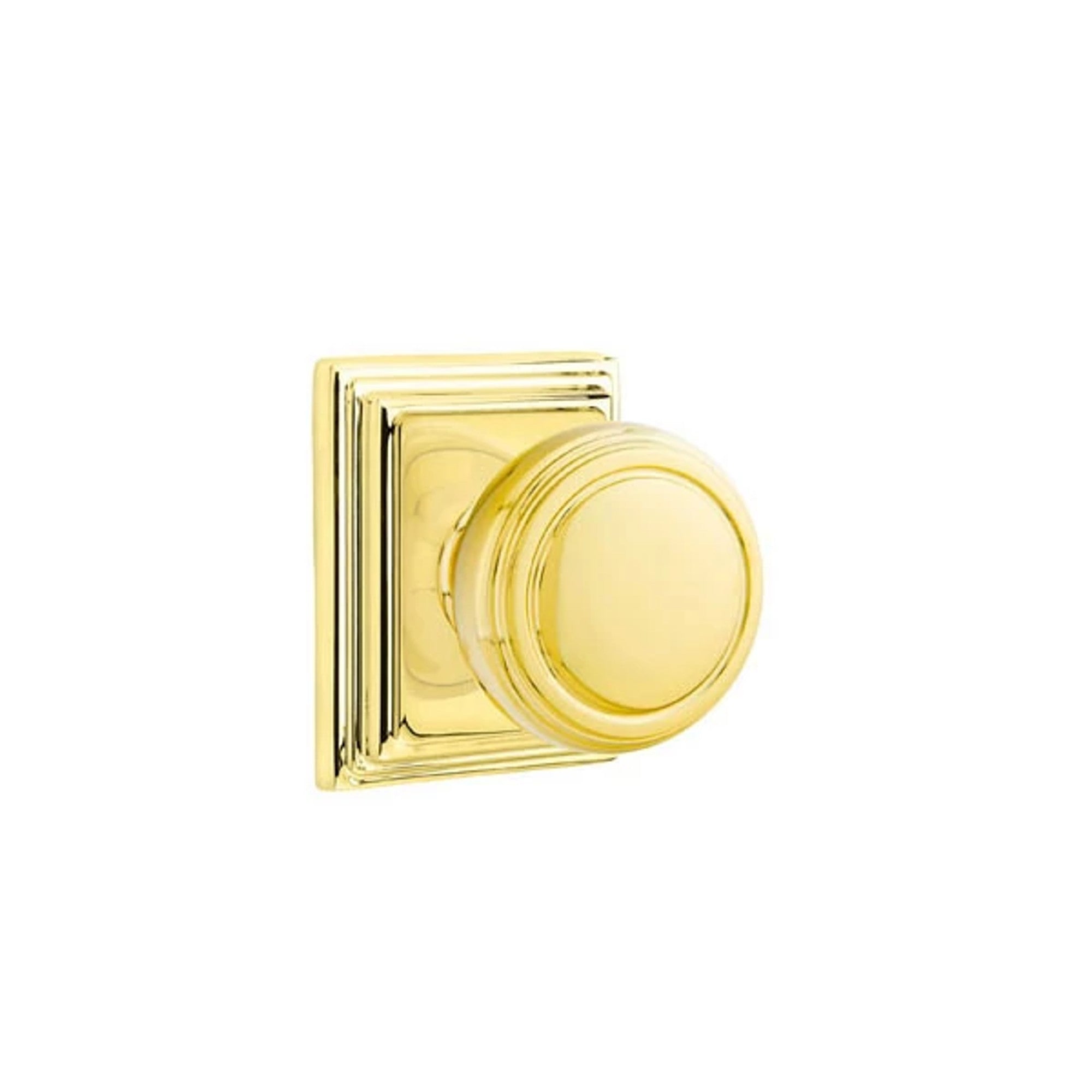 Emtek Norwich Knob with Wilshire Rosette in Polished Brass