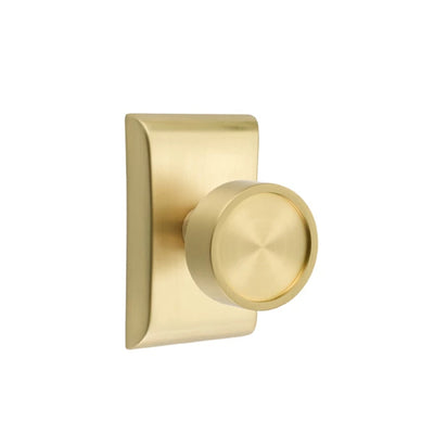 Emtek Verve Knob with Neos Rosette in Satin Brass