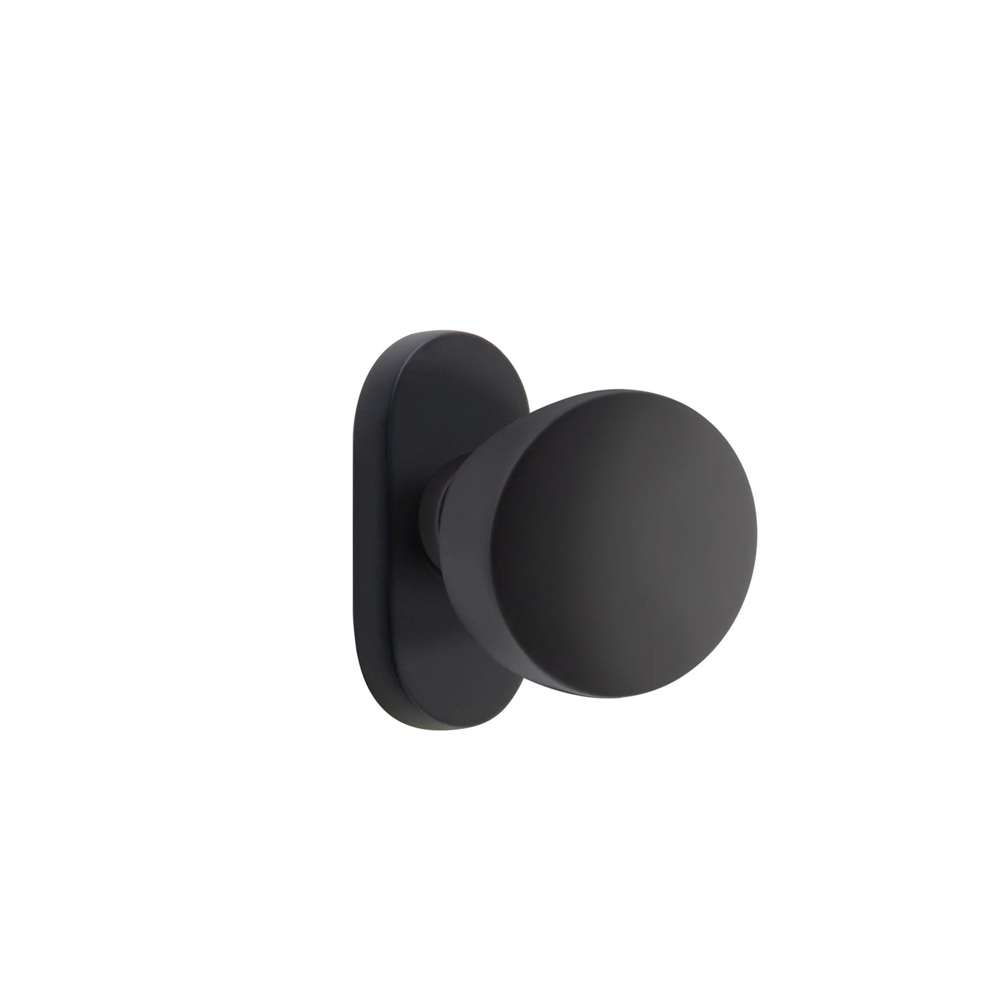 Emtek Laurent Knob with Oval Stretto 1-1/2" x 3" in Flat Black