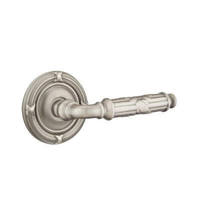 Emtek Ribbon & Reed Lever with Ribbon & Reed Rosette in Pewter