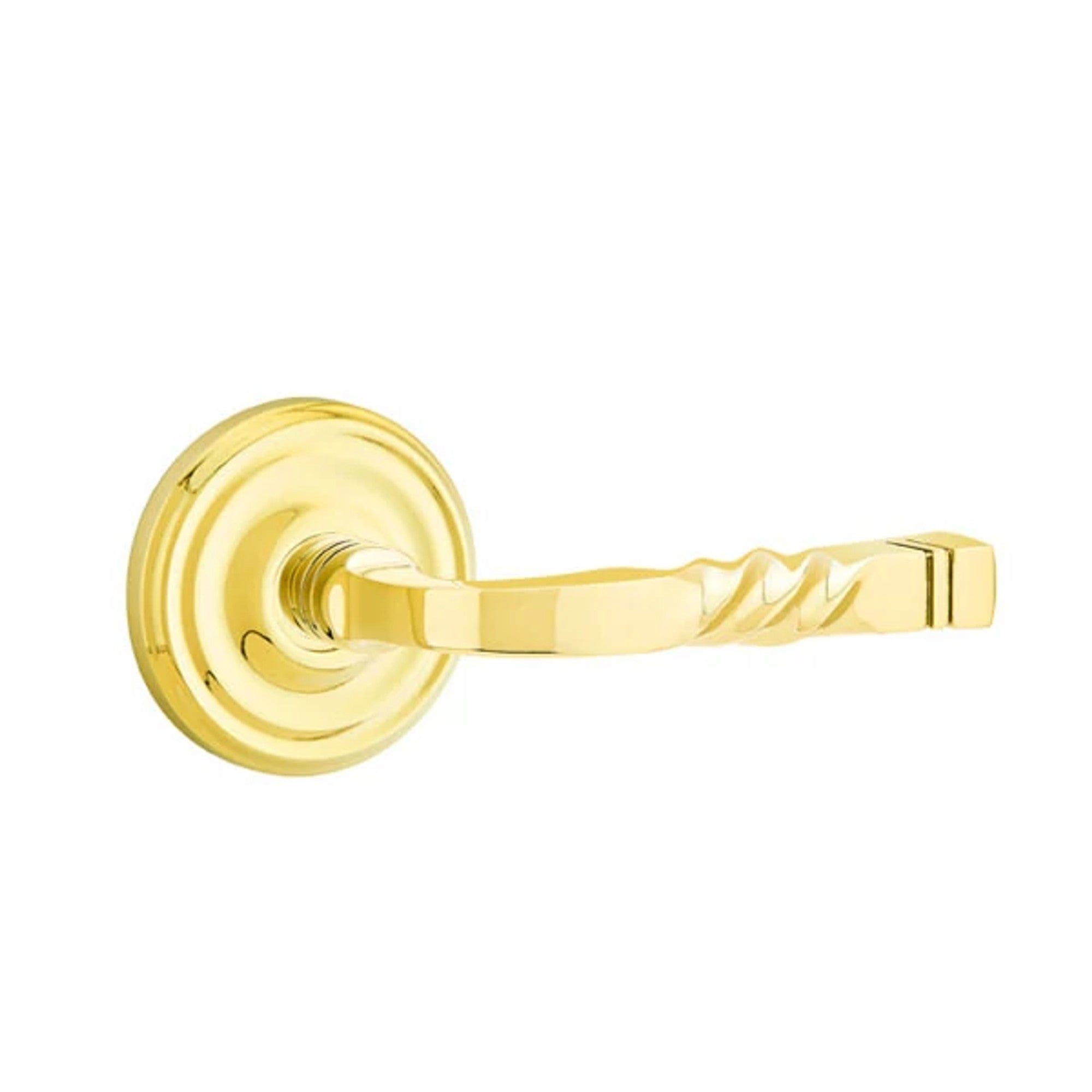 Emtek Santa Fe Lever with Regular Rosette in Unlacquered Brass
