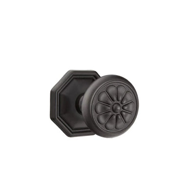 Emtek Petal Knob with #15 Rosette in Flat Black Bronze