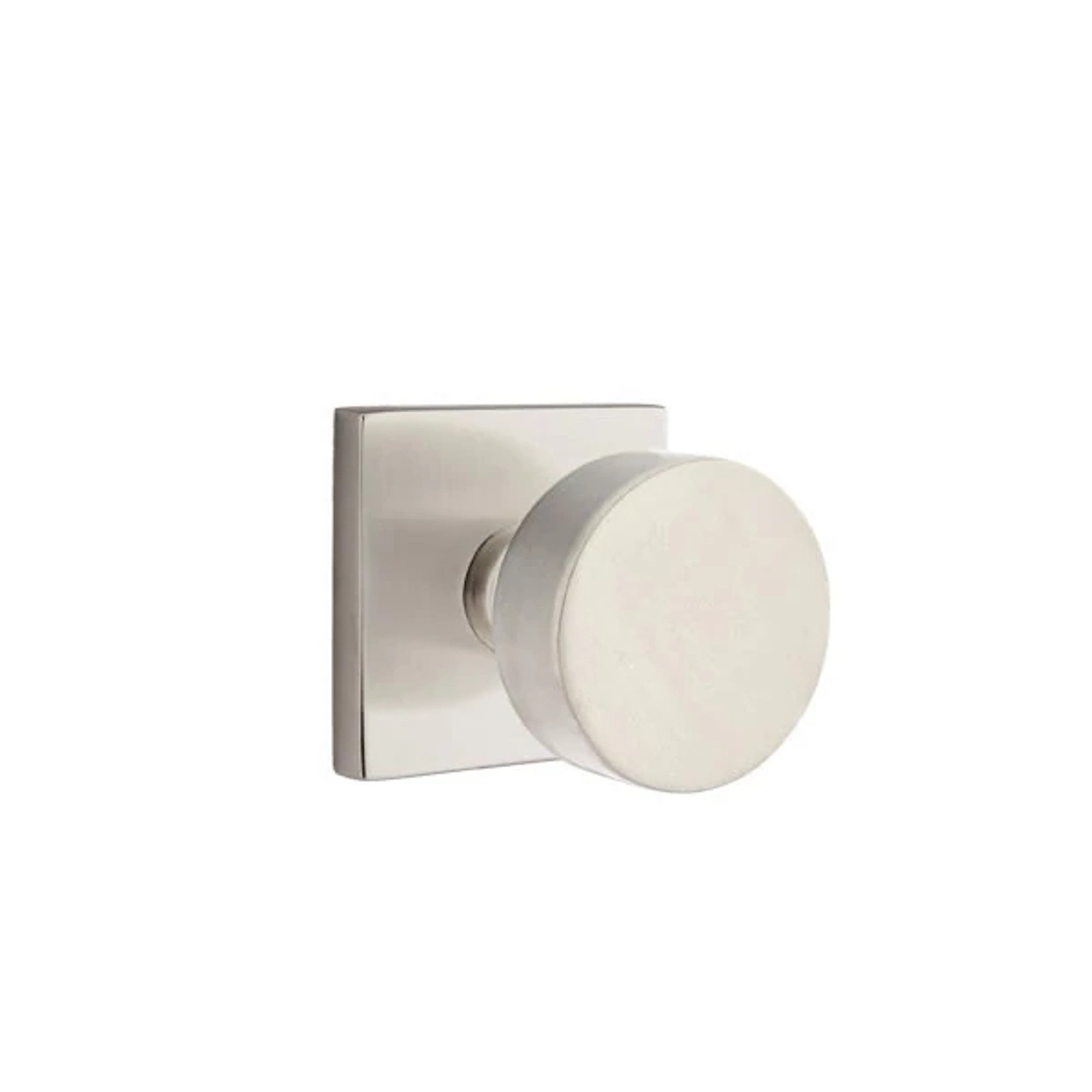Emtek Round Knob with Square Rosette in Satin Nickel
