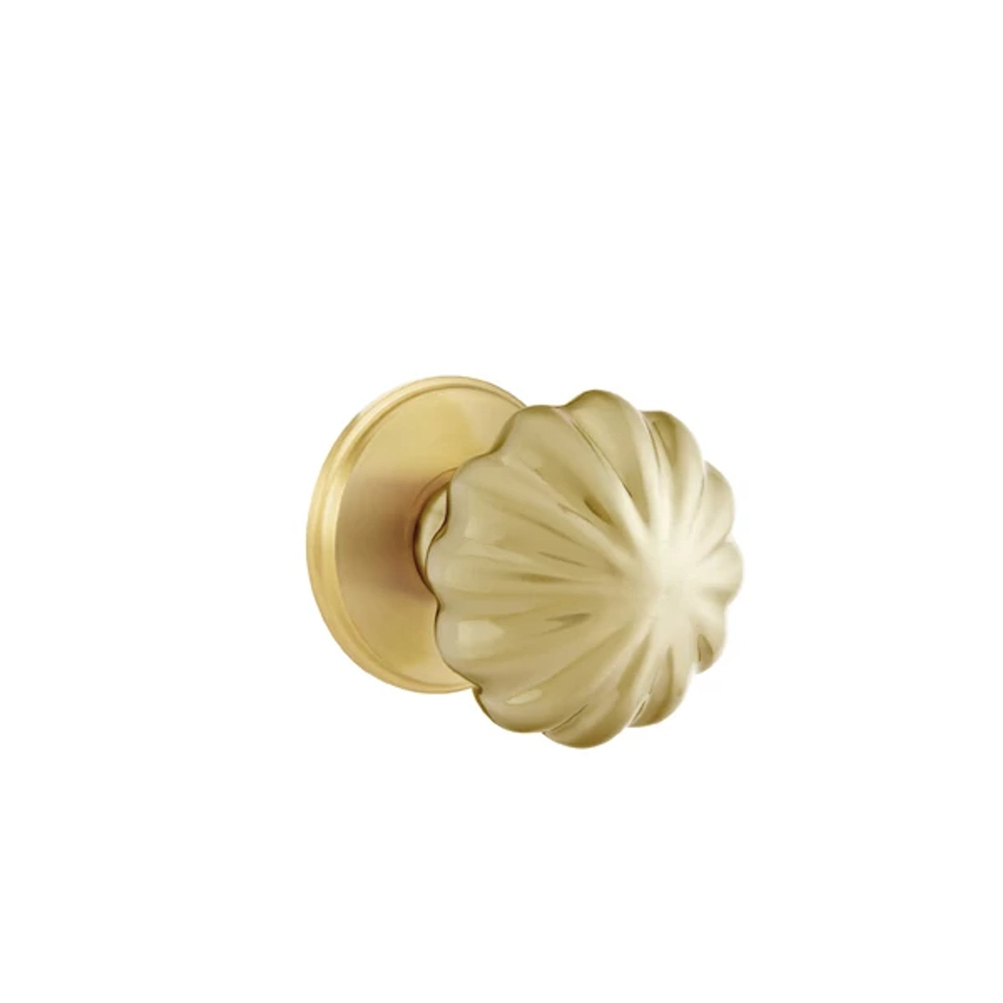 Emtek Melon Knob with Watford Rosette in Satin Brass