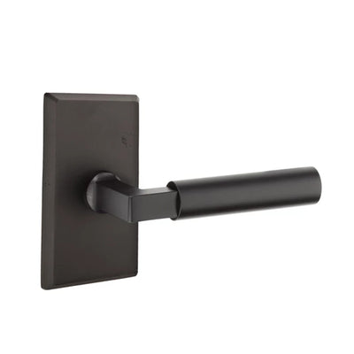 Emtek Bryce Lever with #3 Rosette in Flat Black Bronze