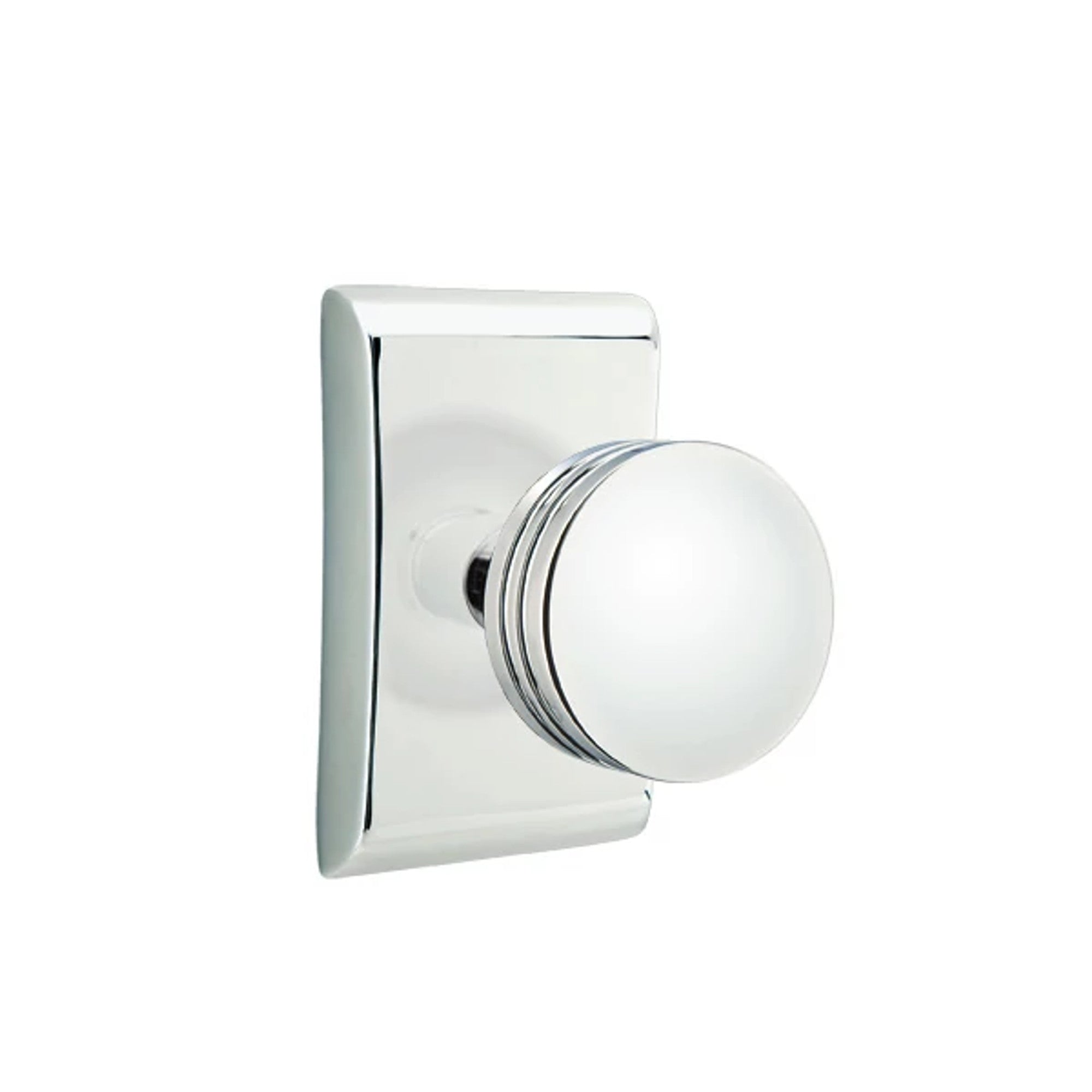 Emtek Bern Knob with Neos Rosette in Polished Chrome
