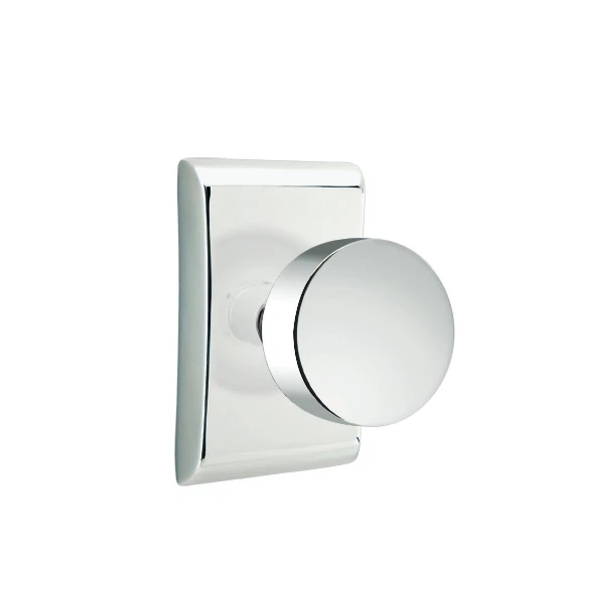 Emtek Round Knob with Neos Rosette in Polished Chrome