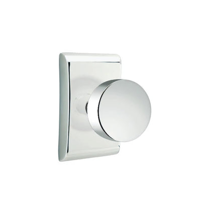Emtek Round Knob with Neos Rosette in Polished Chrome