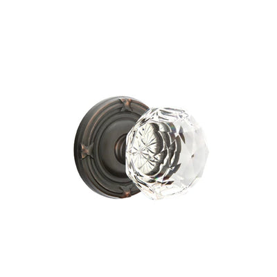 Emtek Diamond Knob with Ribbon & Reed Rosette in Oil Rubbed Bronze
