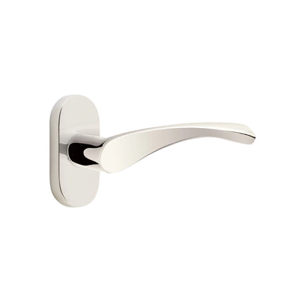 Emtek Triton Lever with Oval Stretto 1-1/2" x 3" in Polished Nickel