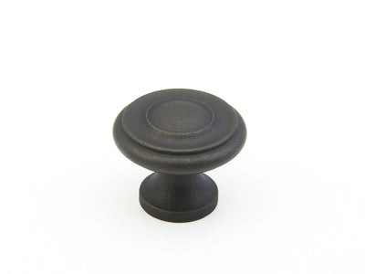 Schaub Traditional Knobs 1-1/4" Stepped Round Knob in Distressed Bronze