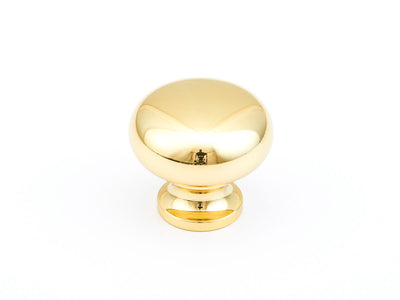 Schaub Traditional Knobs 1-1/4" Round Knob in Polished Brass