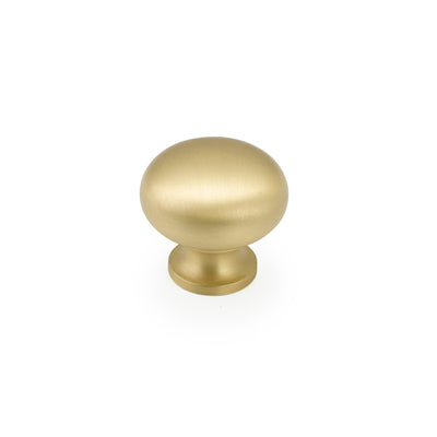 Schaub Traditional Knobs 1-1/4" Round Knob in Satin Brass