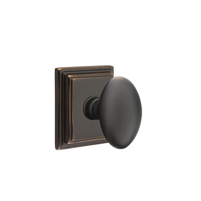 Emtek Egg Knob with Wilshire Rosette in Oil Rubbed Bronze