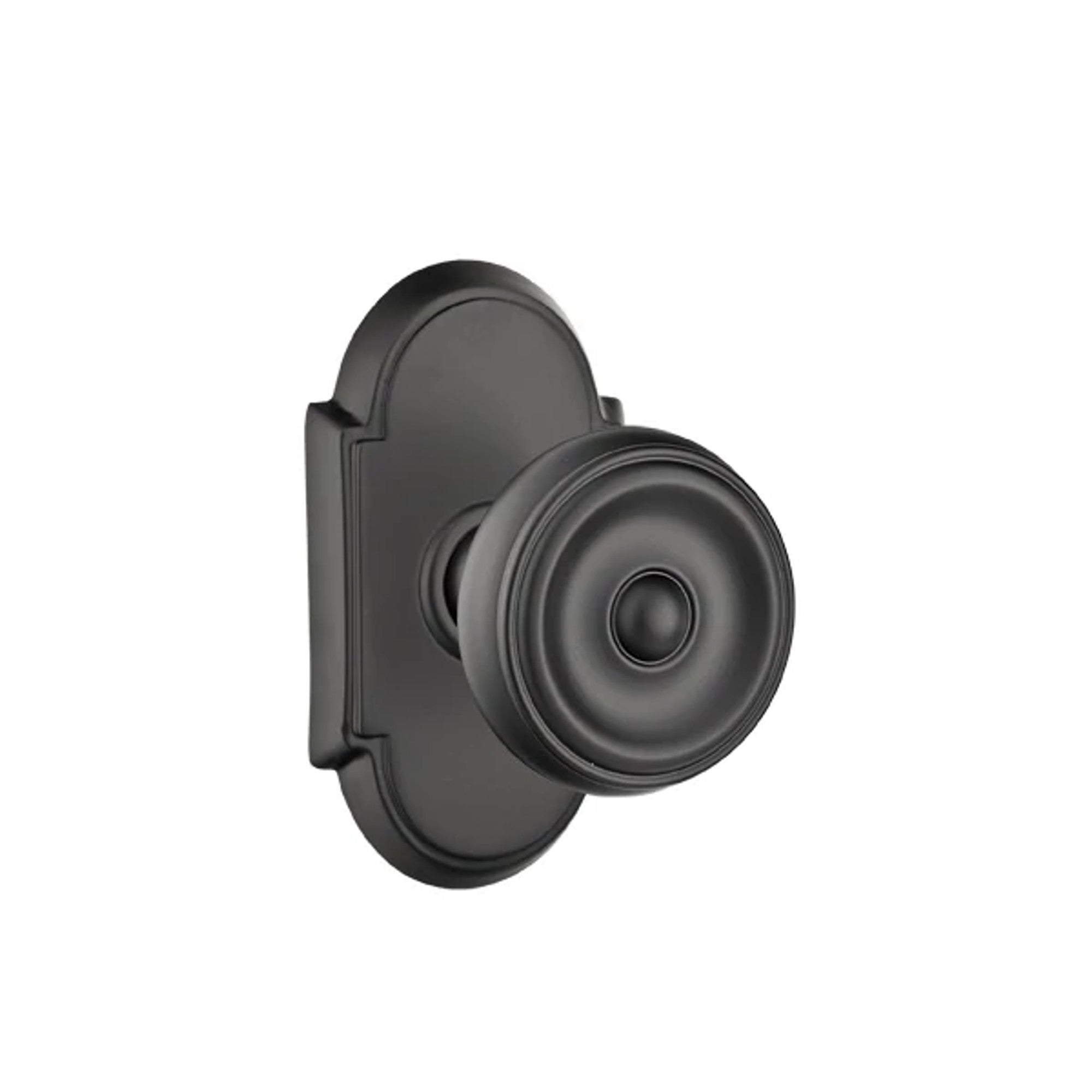 Emtek Waverly Knob with #8 Rosette in Flat Black