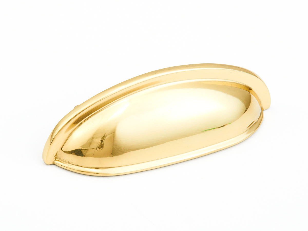 Schaub Traditional Pulls 3" C-C Cup Pull, Model 731 in Polished Brass