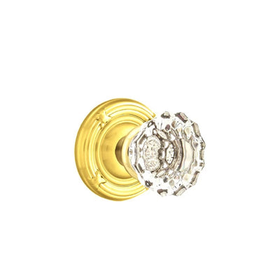 Emtek Astoria Knob with Ribbon & Reed Rosette in Unlacquered Brass