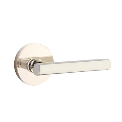 Emtek Freestone Lever with Disk Rosette in Polished Nickel
