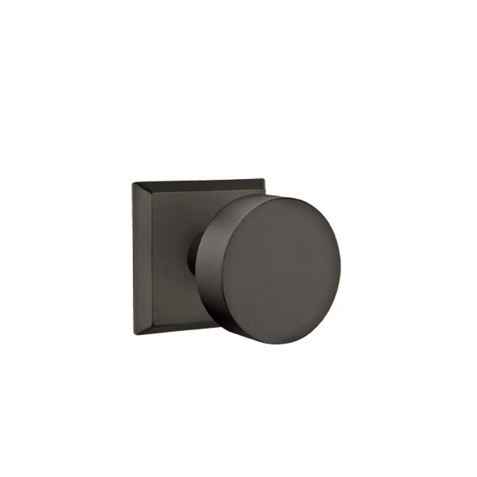 Emtek Round Bronze Knob with #6 Rosette in Flat Black Bronze