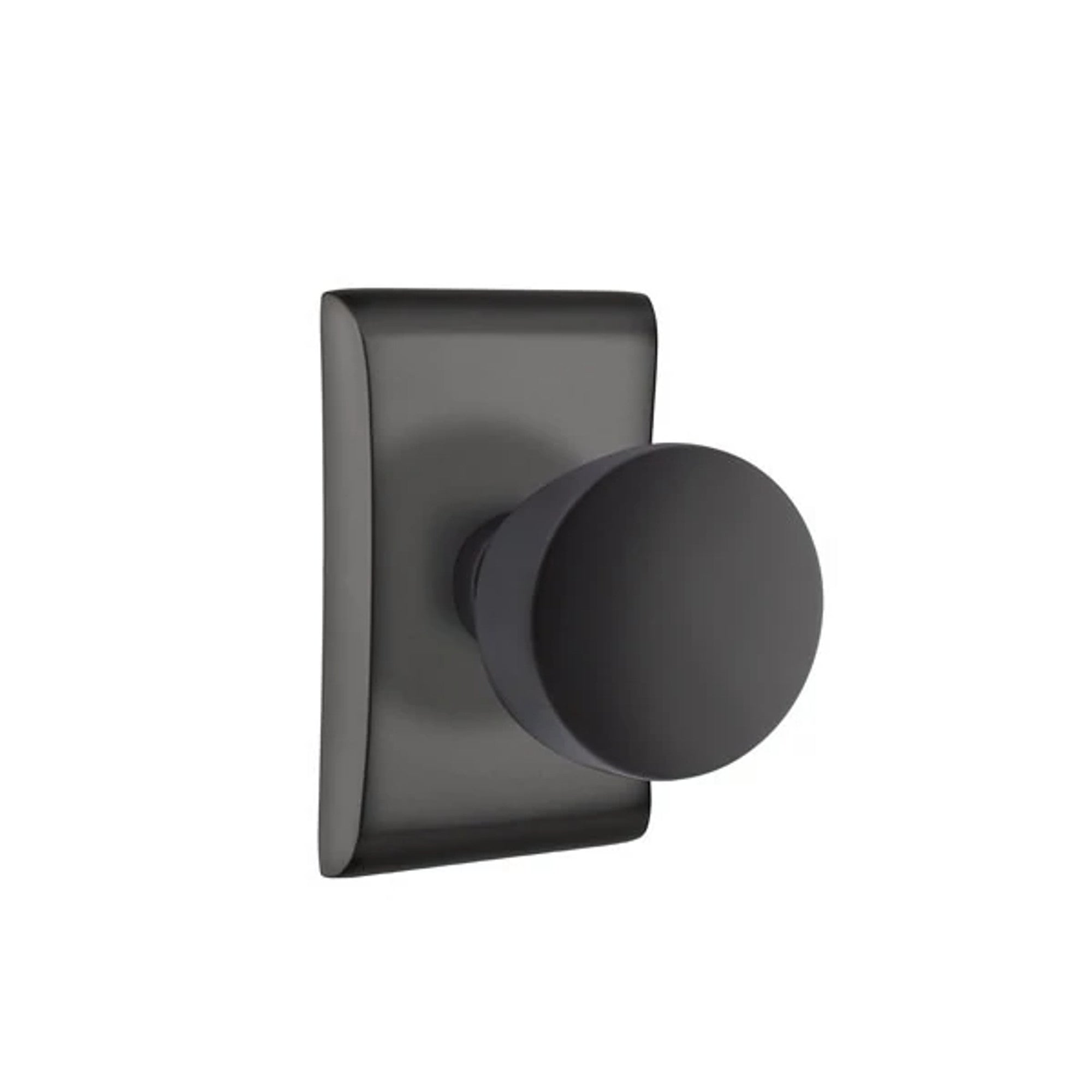 Emtek Laurent Knob with Neos Rosette in Flat Black