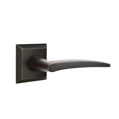 Emtek Poseidon Lever with Quincy Rosette in Oil Rubbed Bronze