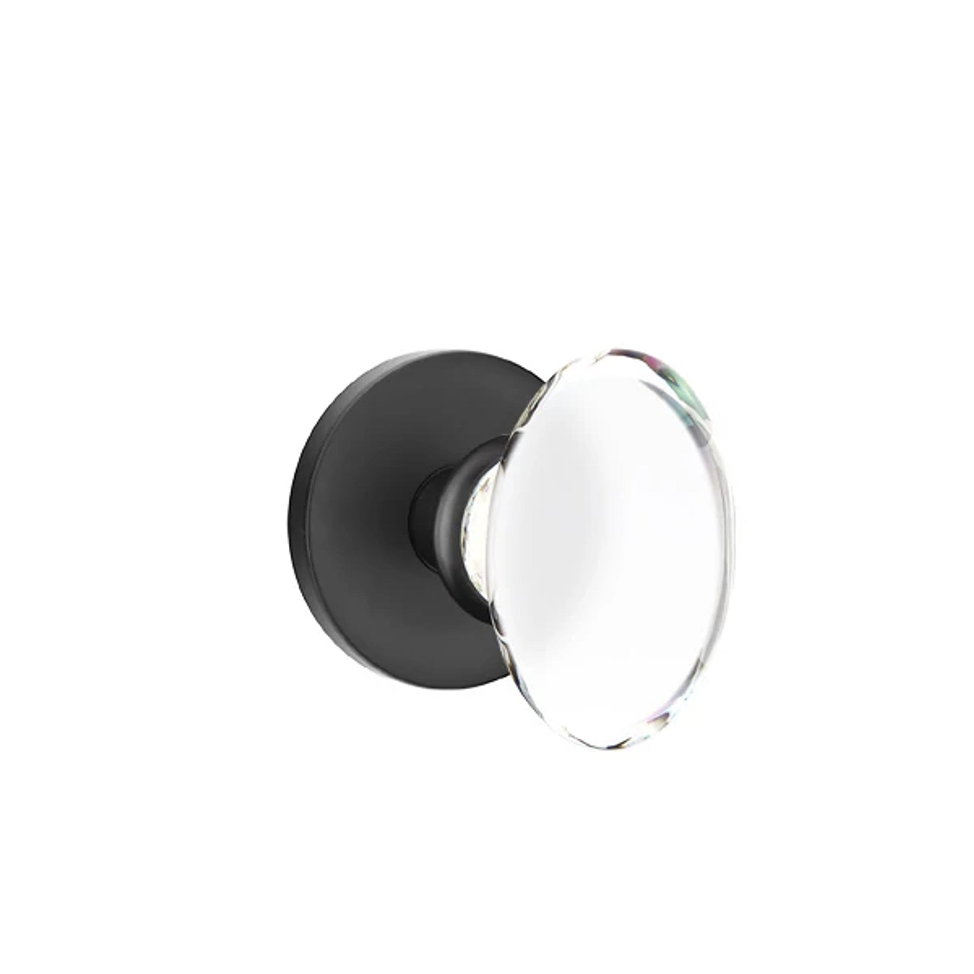 Emtek Hampton Knob with Disk Rosette in Flat Black