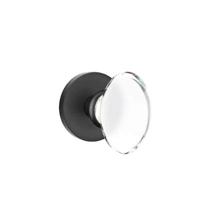 Emtek Hampton Knob with Disk Rosette in Flat Black