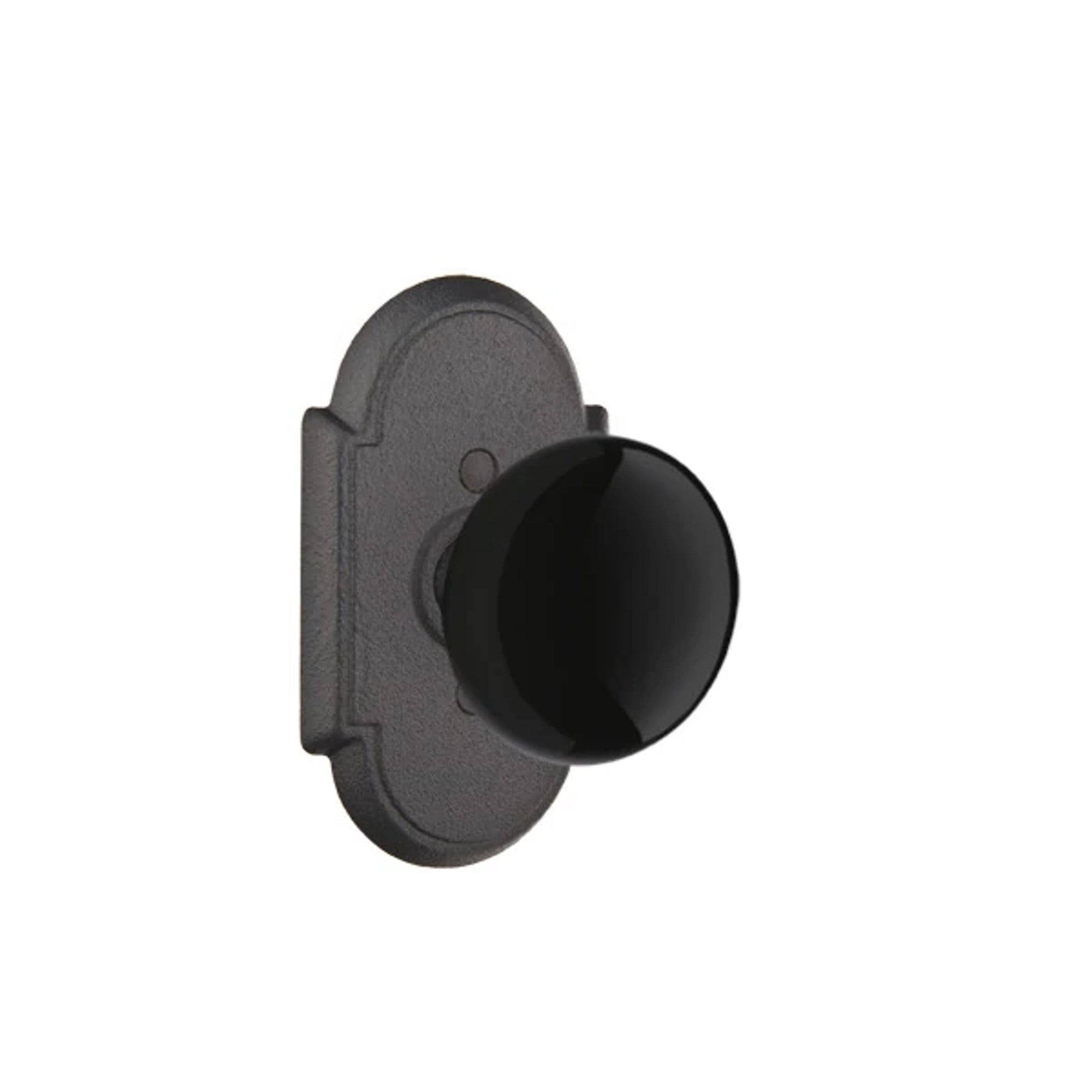 Emtek Madison Black Knob with #1 Rosette in Flat Black Steel
