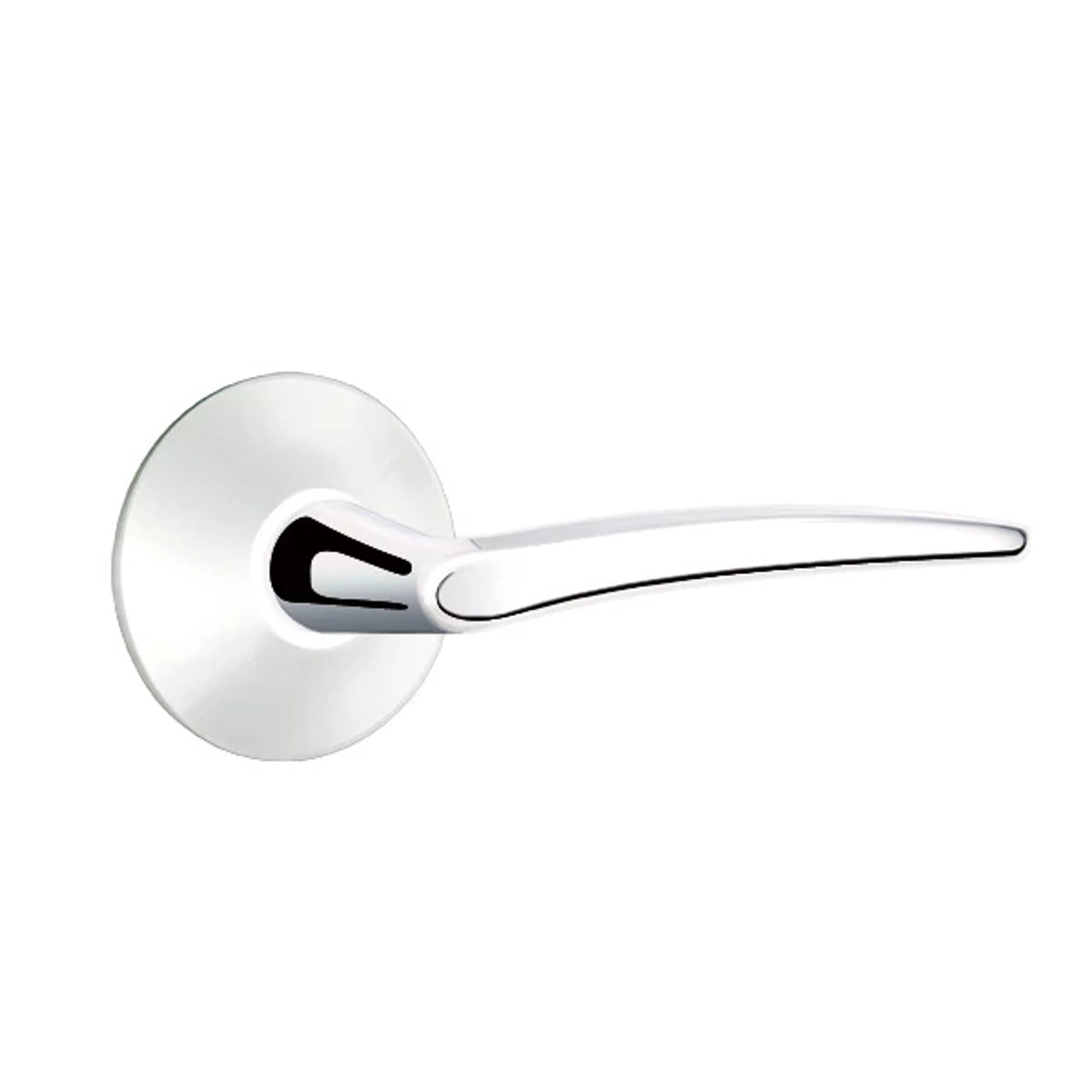 Emtek Poseidon Lever with Modern Rosette in Polished Chrome