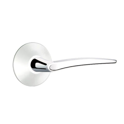 Emtek Poseidon Lever with Modern Rosette in Polished Chrome