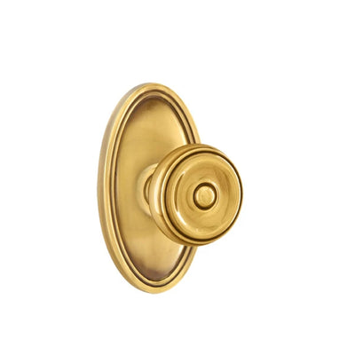 Emtek Waverly Knob with Oval Rosette in French Antique