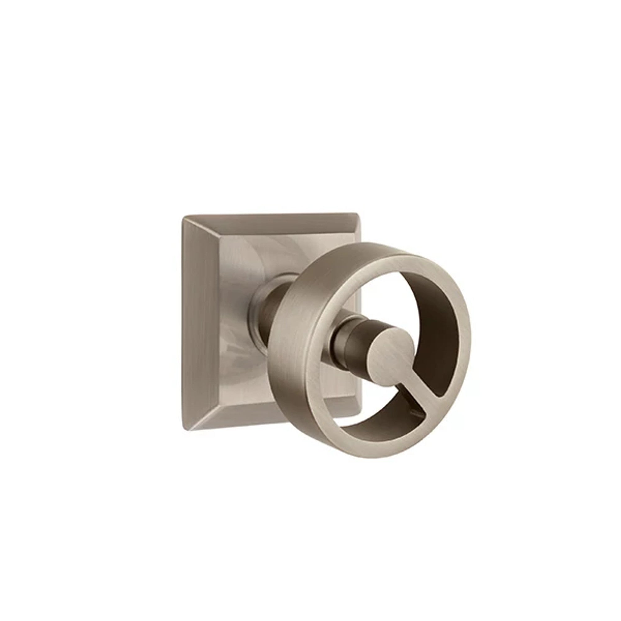 Emtek Spoke Knob with Quincy Rosette in Pewter