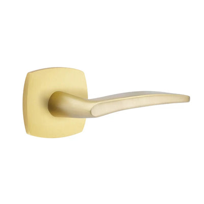 Emtek Poseidon Lever with Urban Modern Rosette in Satin Brass