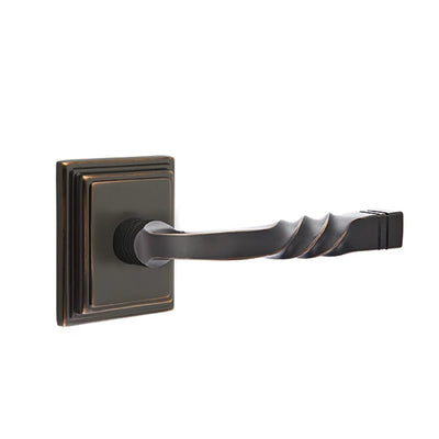 Emtek Santa Fe Lever with Wilshire Rosette in Oil Rubbed Bronze