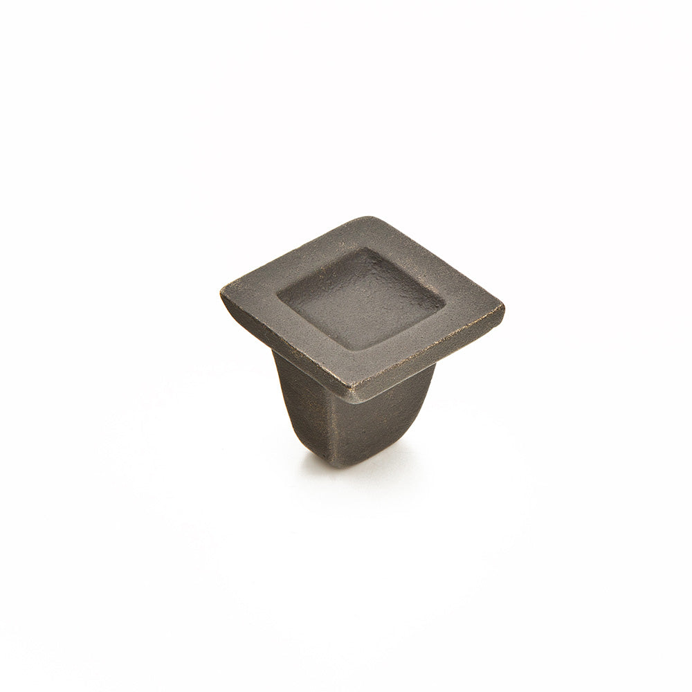 Schaub Vinci 1-1/4" Concave Square Knob in Black Bronze