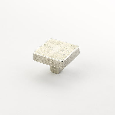 Schaub Vinci 1-3/4" Large Square Knob in Polished White Bronze