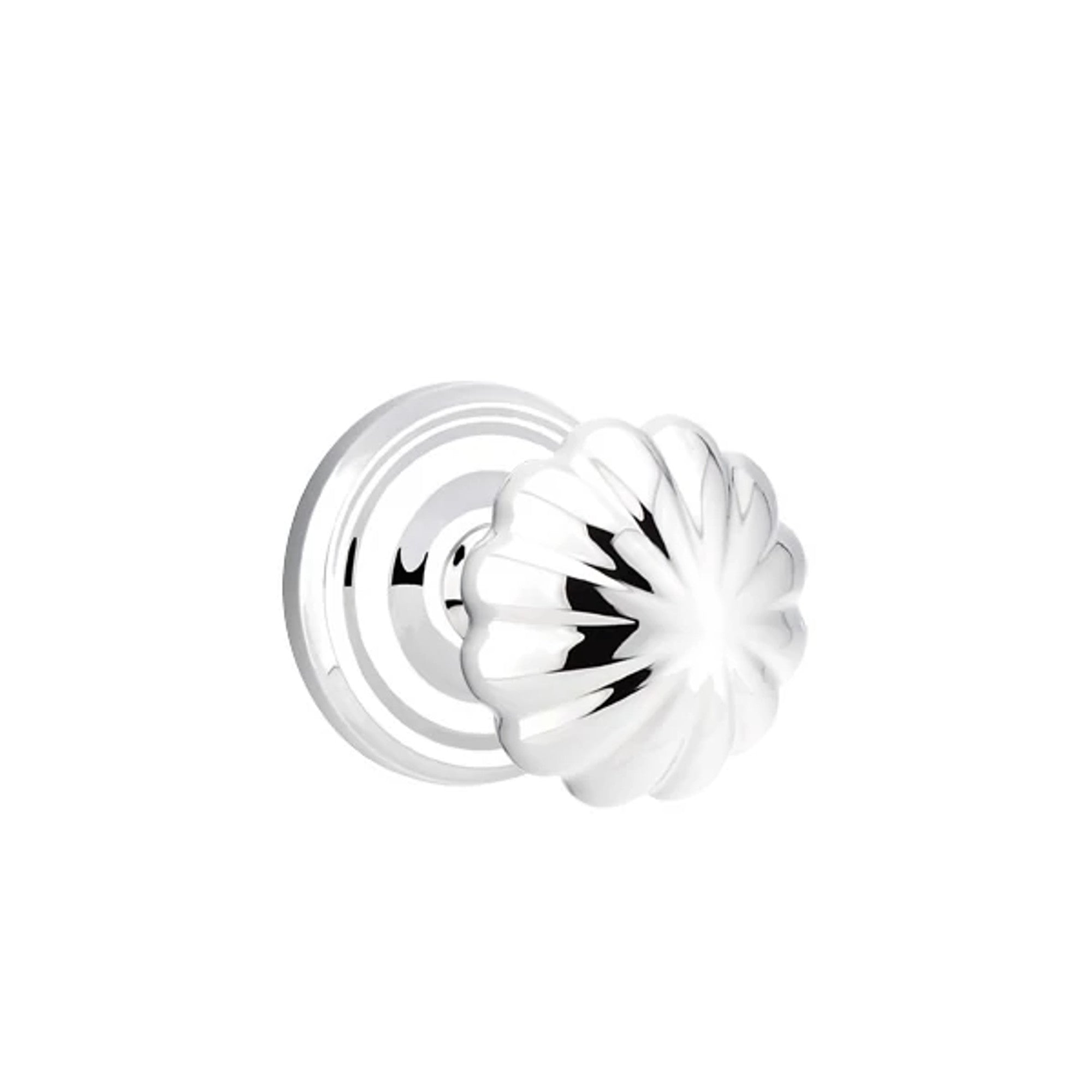 Emtek Melon Knob with Regular Rosette in Polished Chrome