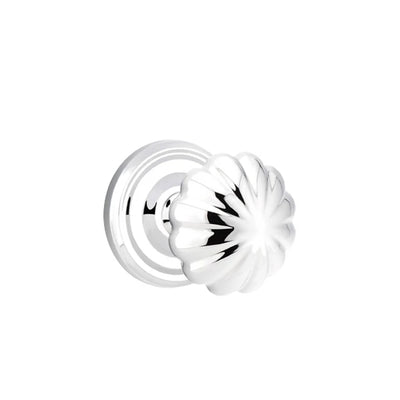 Emtek Melon Knob with Regular Rosette in Polished Chrome