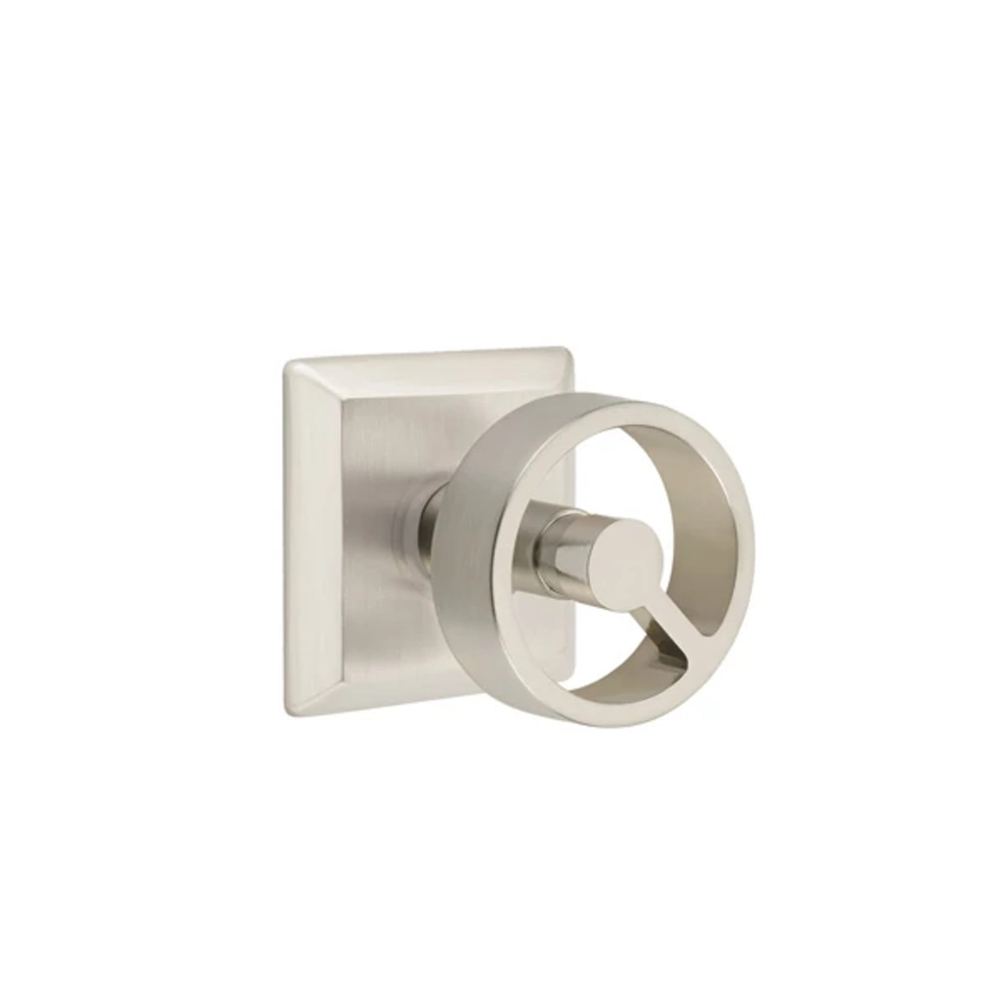 Emtek Spoke Knob with Quincy Rosette in Satin Nickel