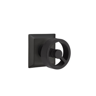 Emtek Spoke Knob with Quincy Rosette in Flat Black