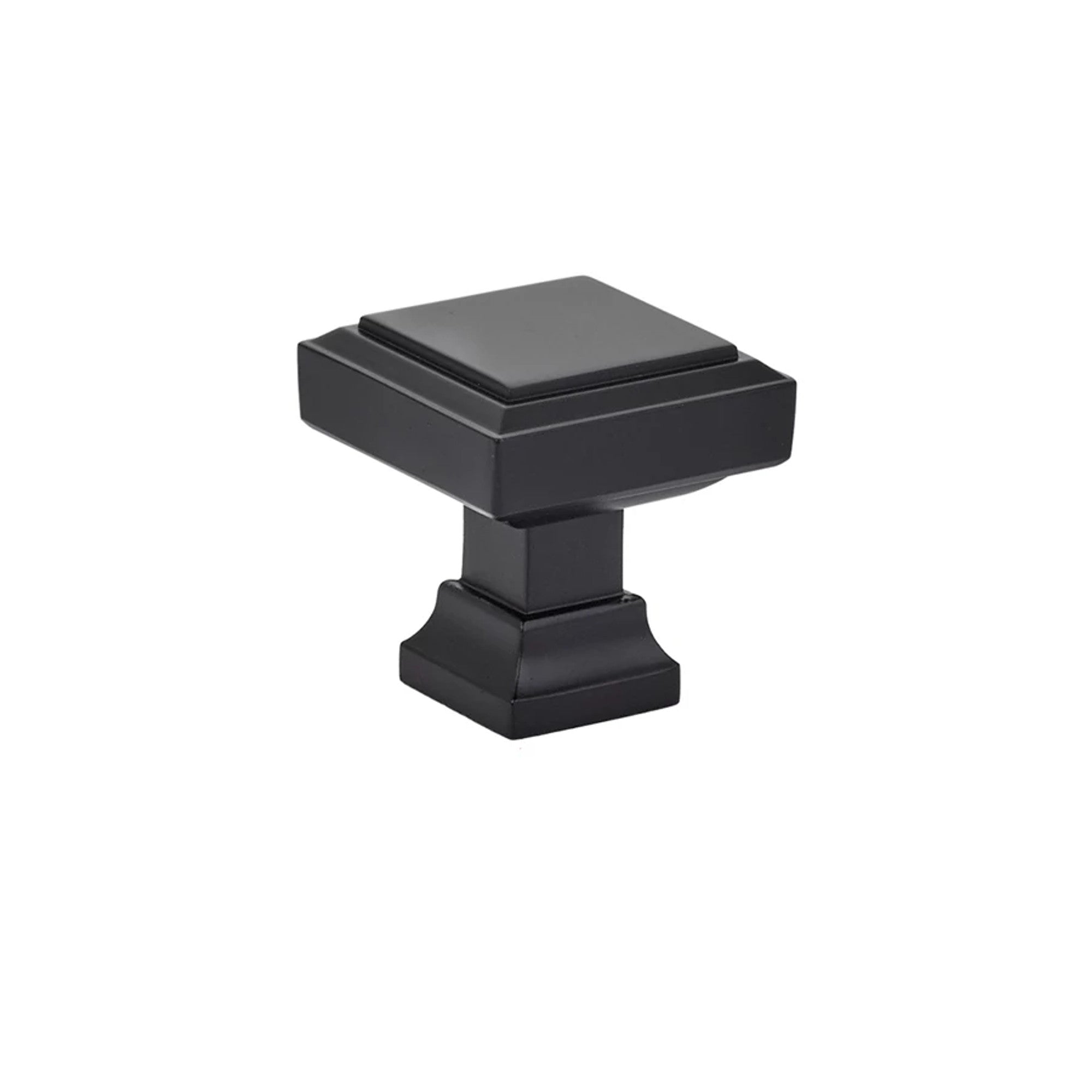 Emtek Geometric 1-1/4" Knob in Flat Black