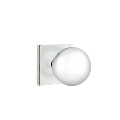 Emtek Orb Knob with Square Rosette in Polished Chrome