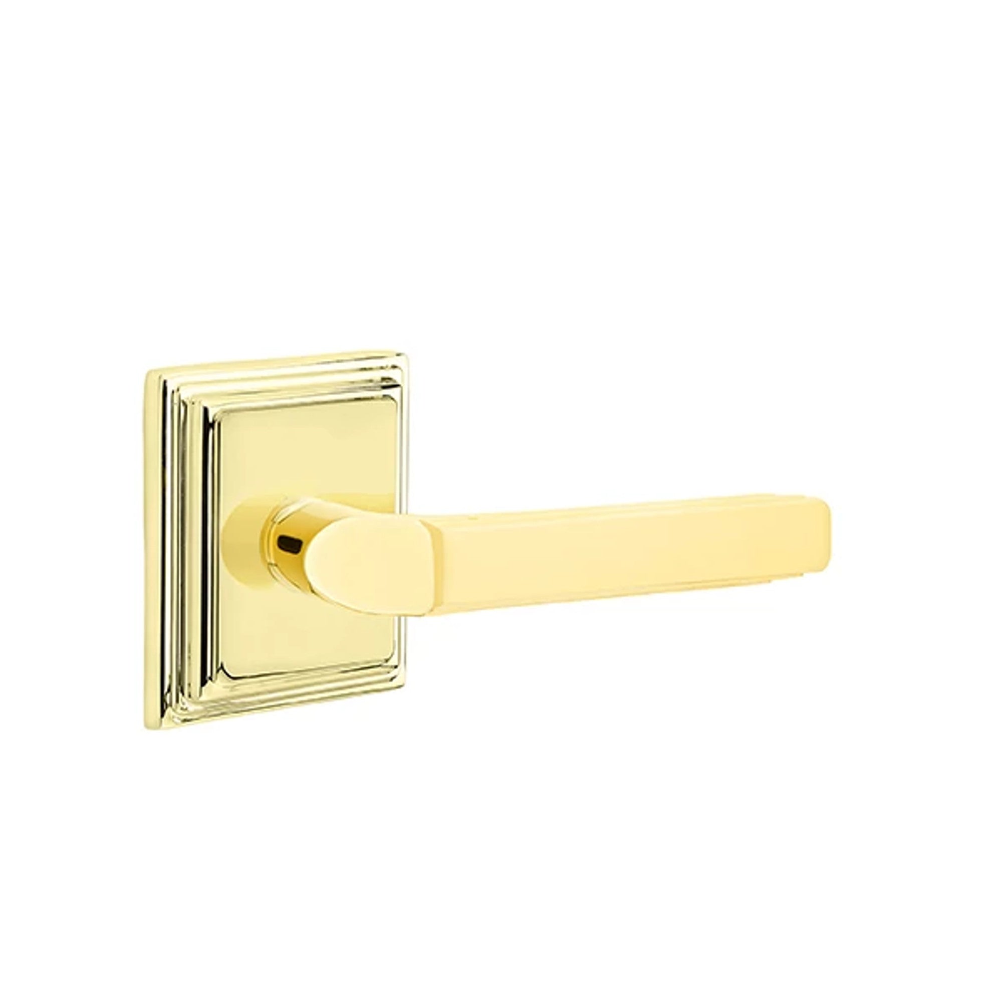Emtek Milano Lever with Wilshire Rosette in Polished Brass